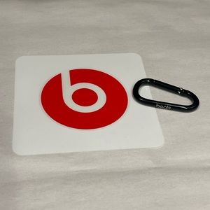BEATS BY DRE Sticker Original Round Red Logo Decal & Beats Karbiener